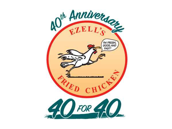 Ezell's Chicken 40 for 40 logo